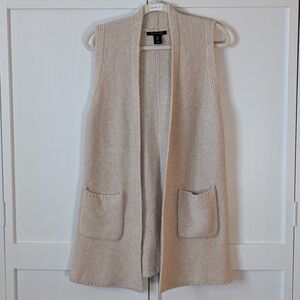 Tahari Neutral Knit Cardigan Vest Size Small